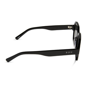DIFF x Aspyn Ovard Elle Black Sunglasses Aspyn Ovard Lola Square Sunglasses | Black & Grey | DIFF Eyewear main image 3