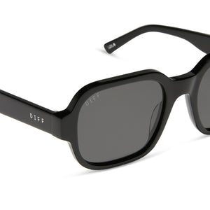 Aspyn Ovard Lola Square Sunglasses | Black & Grey | DIFF Eyewear