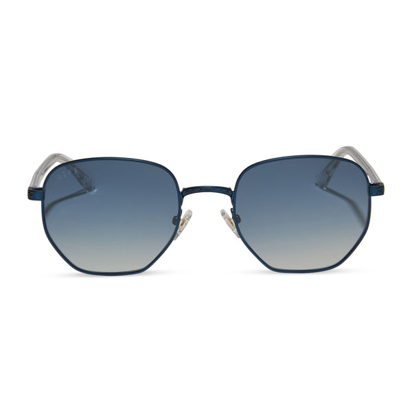 jessie james decker - jjd + deep navy metal + aegean blue flash sunglasses