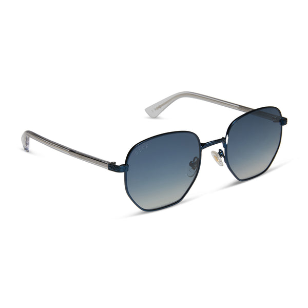 jessie james decker - jjd + deep navy metal + aegean blue flash sunglasses 2