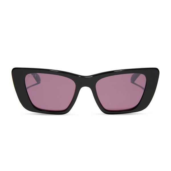 aura - black + aubergine + silver flash + polarized sunglasses