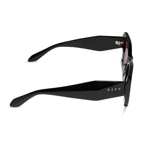 aura - black + aubergine + silver flash + polarized sunglasses 3