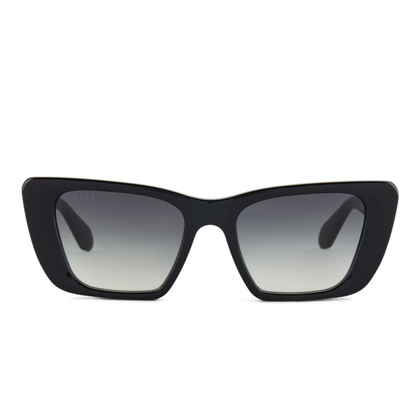 Aura Square Sunglasses | Black & Grey Gradient | DIFF Eyewear
