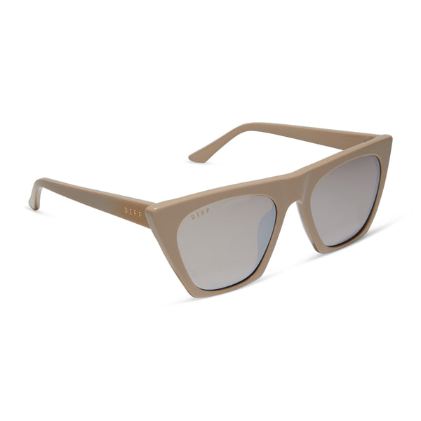 avril - almond + silver flash sunglasses 1