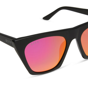 Avril Cateye Sunglasses | Matte Black & Sunset Mirror | DIFF  display picture 1