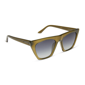 DIFF sunglasses - style Avril in green Avril Cat Eye Sunglasses | Rich Olive & Grey Gradient | DIFF  main image 4