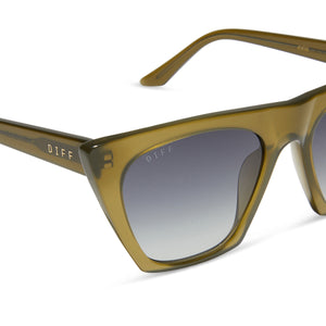 DIFF Eyewear Avril Cat-Eye Sunglasses in Olive Green DIFF | The White Lotus Thailand Designer Cat Eye Sunglasses  main image 4