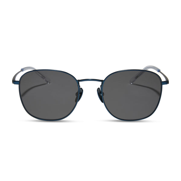 axel - deep navy metal + grey + polarized sunglasses