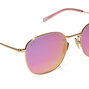 AXEL - GOLD + PINK RUSH MIRROR SUNGLASSES