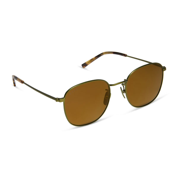 axel - moss metal + brilliant gold mirror + polarized sunglasses 1