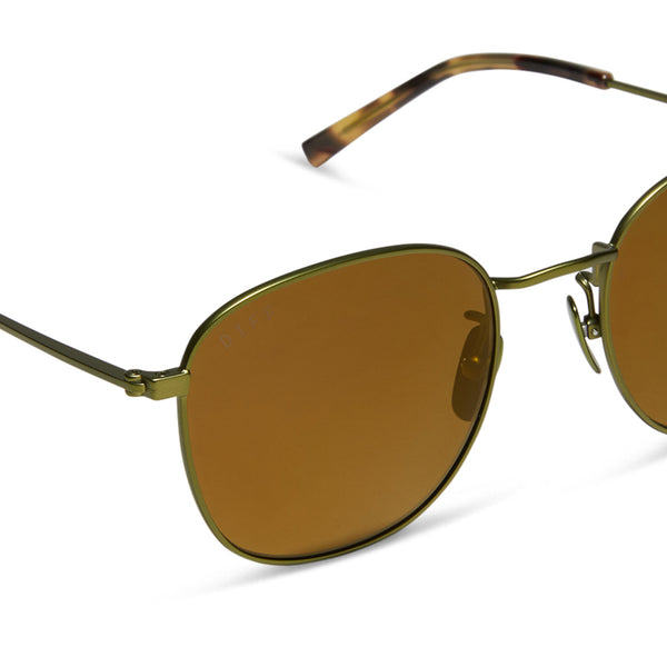 axel - moss metal + brilliant gold mirror + polarized sunglasses 3