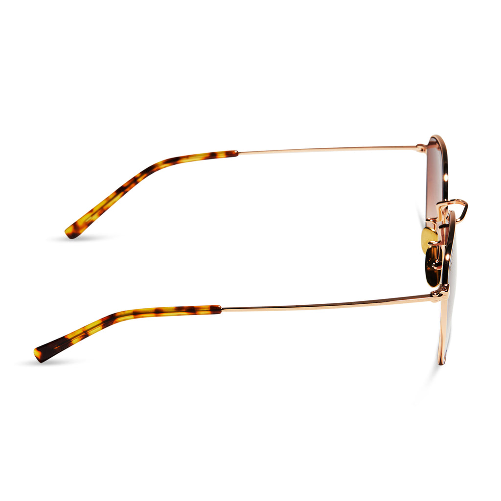 Axel Round Sunglasses | Rose Gold & Dusk Gradient | DIFF Eyewear