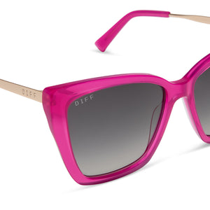 Becky II Cat Eye Sunglasses | Bright Tulip & Grey Gradient | DIFF