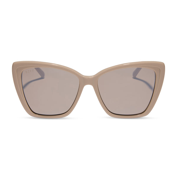 becky ii - brushed gold + almond silver flash sunglasses