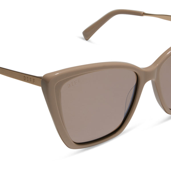 becky ii - brushed gold + almond silver flash sunglasses 4