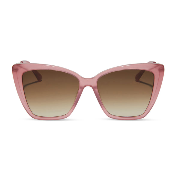 becky ii - guava + brown gradient sunglasses