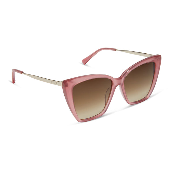 becky ii - guava + brown gradient sunglasses 2