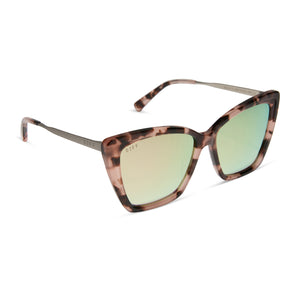 BECKY II - HIMALAYAN TORTOISE + TAUPE MIRROR POLARIZED SUNGLASSES