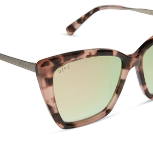 BECKY II - HIMALAYAN TORTOISE + TAUPE MIRROR POLARIZED SUNGLASSES