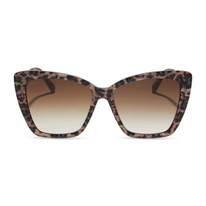 Becky ii Leopard Tortoise & Brown Gradient Oversized Cat Eye Sunglasses front