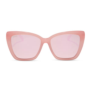 BECKY II - PEACH + CHERRY BLOSSOM MIRROR SUNGLASSES