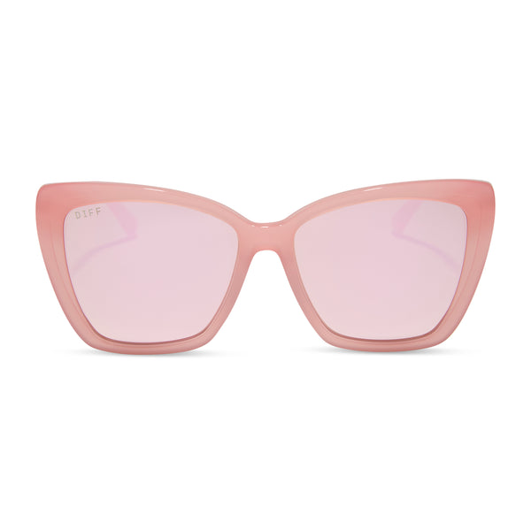 becky ii - peach + cherry blossom mirror sunglasses