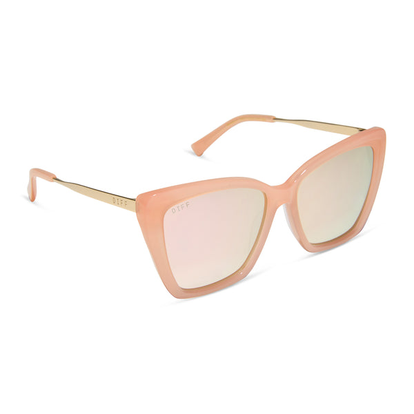 becky ii - peach + cherry blossom mirror sunglasses 2