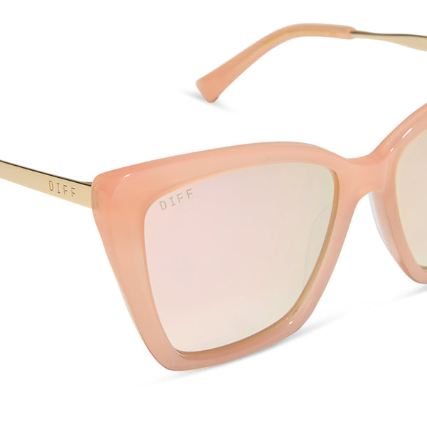 becky ii - peach + cherry blossom mirror sunglasses 4