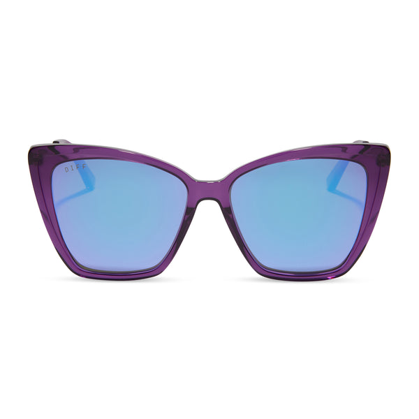 becky ii - posh purple crystal + purple mirror + polarized sunglasses