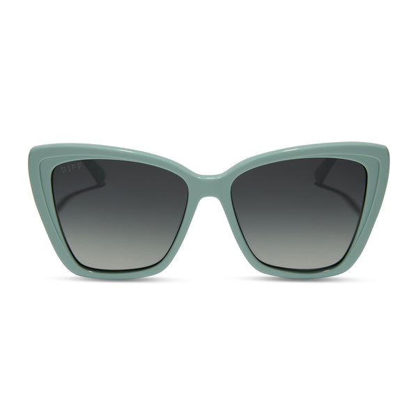 becky ii - steel teal + grey gradient sunglasses