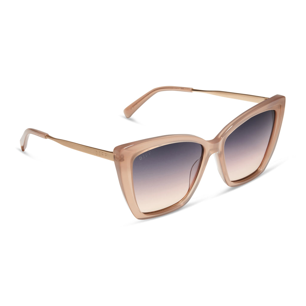 Becky II Cat Eye Sunglasses Warm Taupe & Twilight Gradient DIFF Eyewear