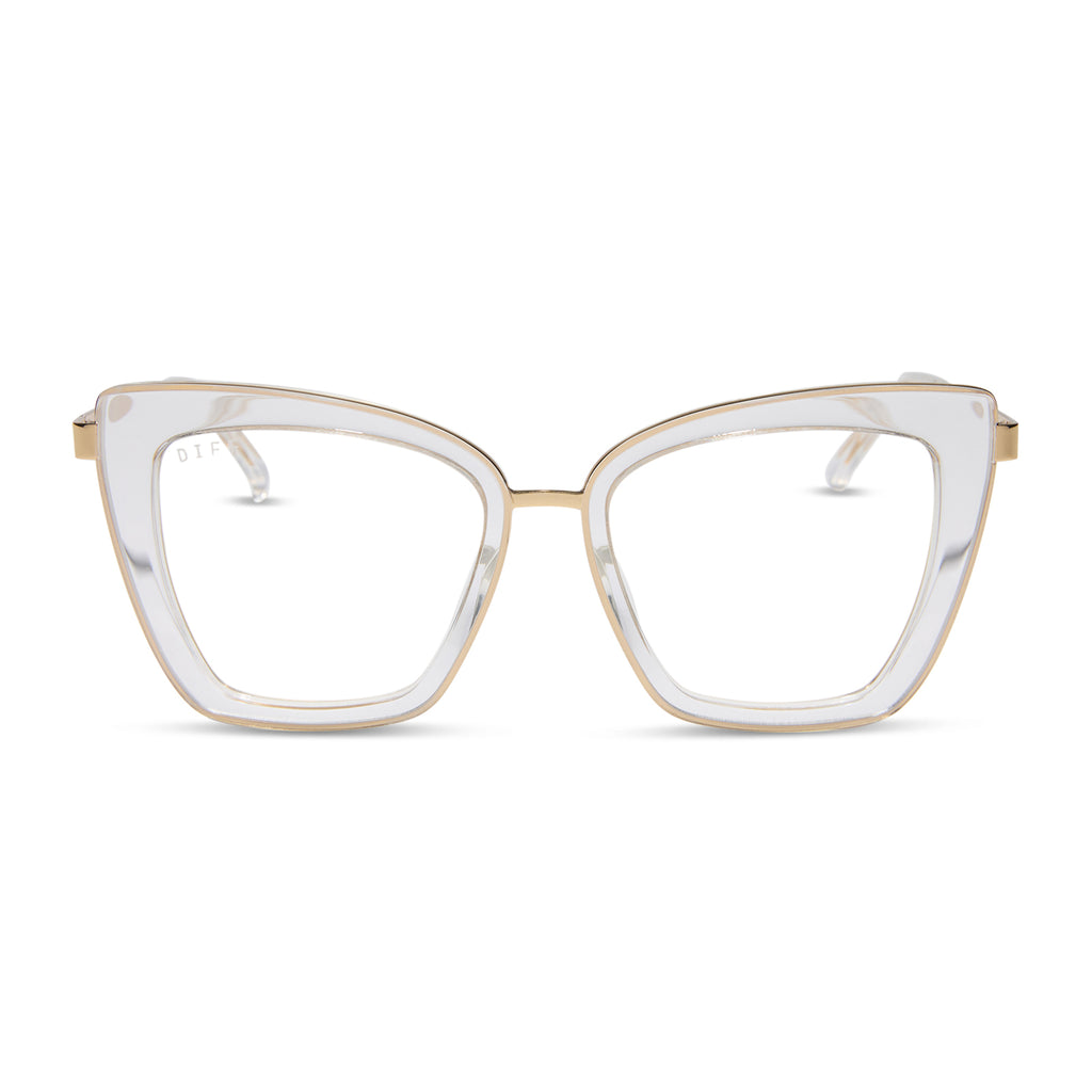 BECKY IV - CLEAR CRYSTAL + GOLD + GLASSES
