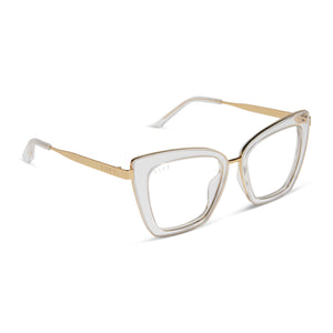 BECKY IV - CLEAR CRYSTAL + GOLD + GLASSES