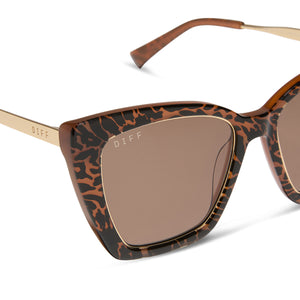 Becky IV XS Cat Eye Sunglasses | Animal & Brown | DIFF Eyewear