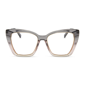 BECKY IV XS - SMOKE ROSE CRYSTAL OMBRE + PRESCRIPTION GLASSES