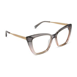 BECKY IV XS - SMOKE ROSE CRYSTAL OMBRE + PRESCRIPTION GLASSES