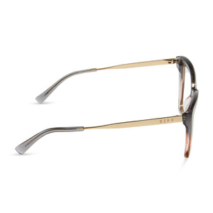 BECKY IV XS - SMOKE ROSE CRYSTAL OMBRE + PRESCRIPTION GLASSES