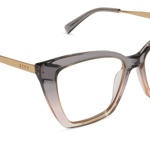 BECKY IV XS - SMOKE ROSE CRYSTAL OMBRE + PRESCRIPTION GLASSES