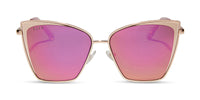 swatch for BECKY - ROSE GOLD + PINK MIRROR SUNGLASSES
