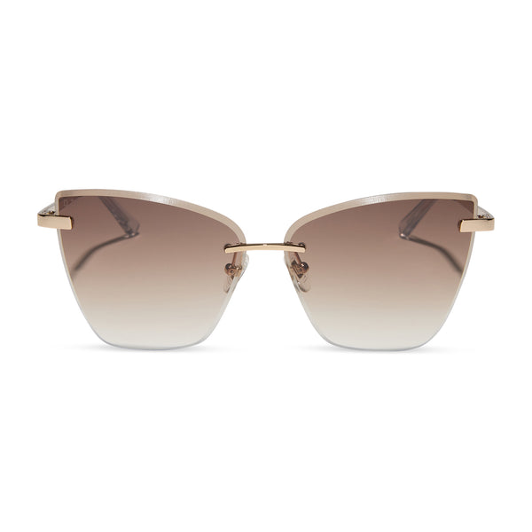 swatch for BECKY V - GOLD + BROWN GRADIENT SUNGLASSES --sold-out