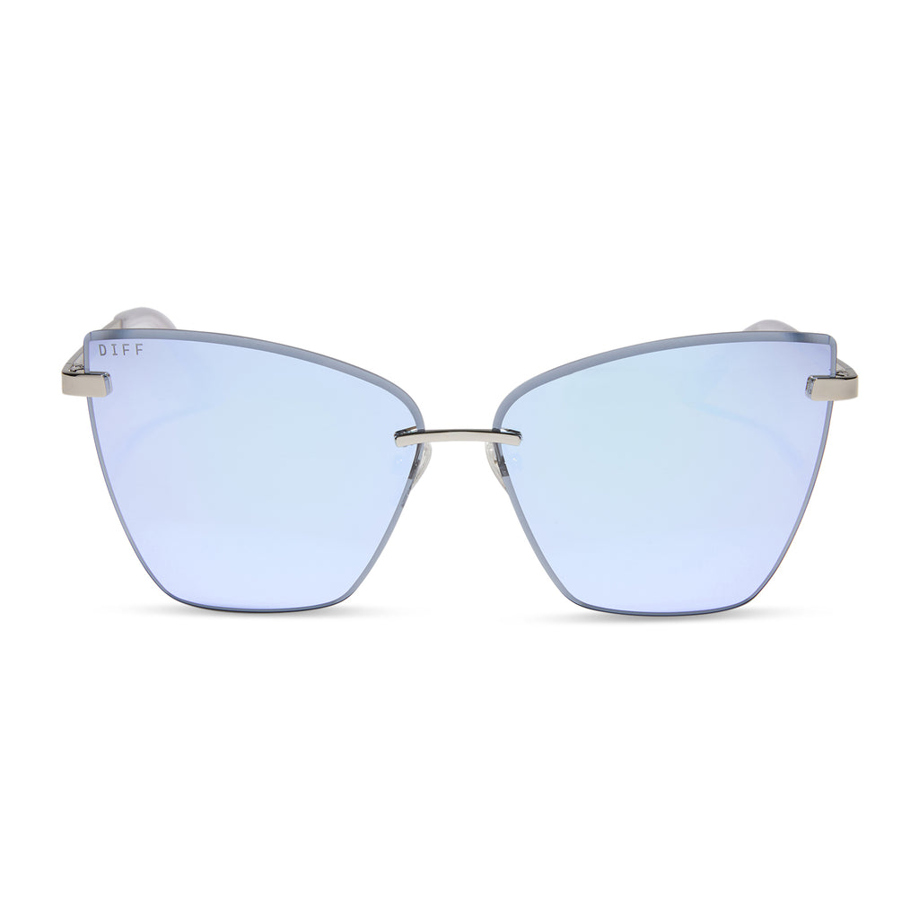 BECKY V - SILVER + LAVENDER MIRROR SUNGLASSES