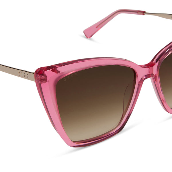 becky ii - candy pink crystal + brown gradient sunglasses 4