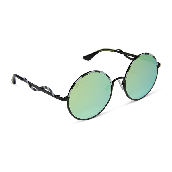 beetlejuice™ - beetlejuice + black + lime green mirror sunglasses 2