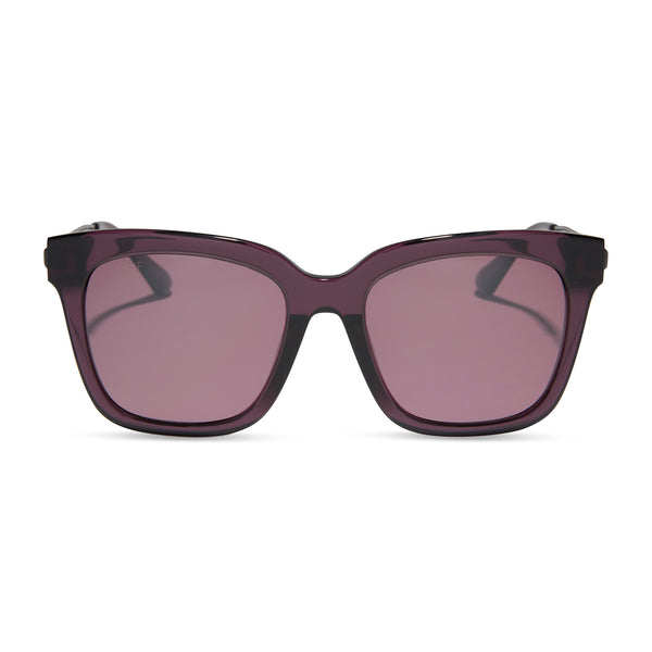 bella - aubergine + aubergine w silver flash + polarized sunglasses