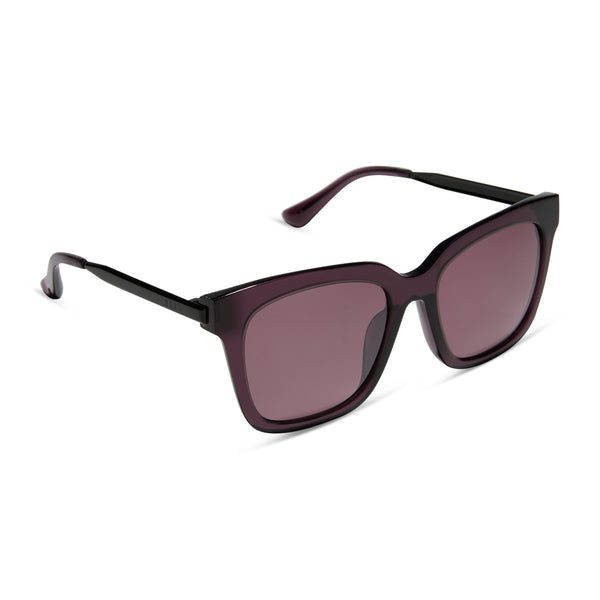 bella - aubergine + aubergine w silver flash + polarized sunglasses 2