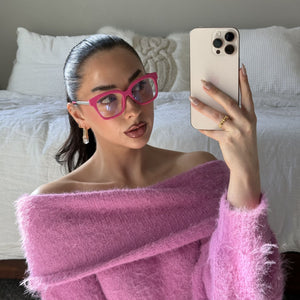 Bella XS Square Glasses | Bright Pink | DIFF Eyewear
