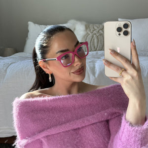 Brille pink XSサイズ remi Bella XS Square Glasses | Bright Pink | DIFF Eyewear