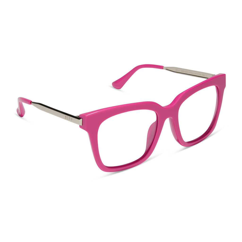 Bella Square Glasses | Bright Pink | Diff Eyewear