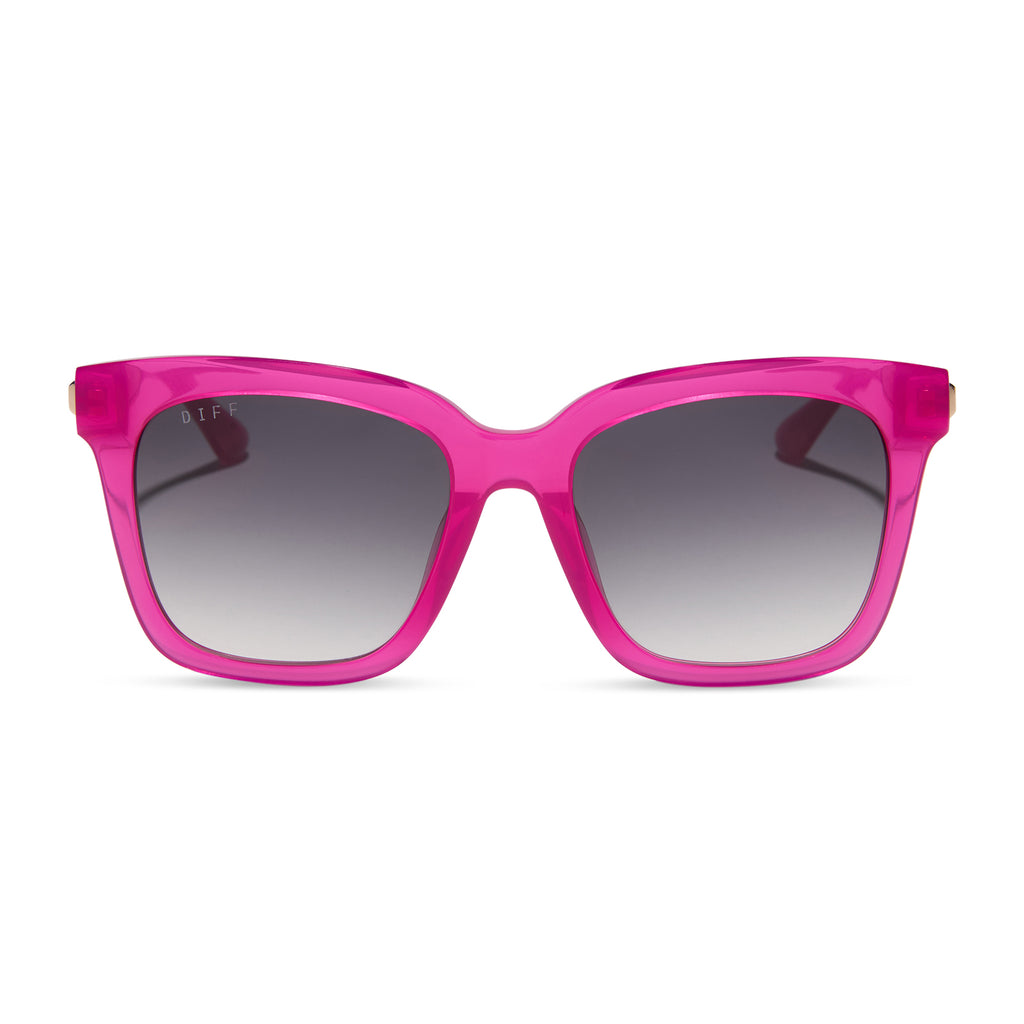 Bella Square Sunglasses | Bright Tulip & Grey Gradient | DIFF Eyewear