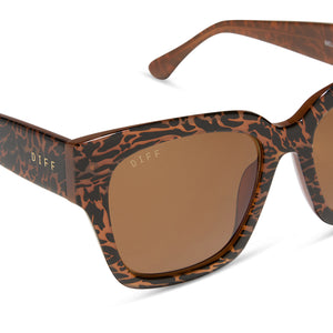 Bella II Square Sunglasses | Animal & Brown | DIFF Eyewear display picture 3